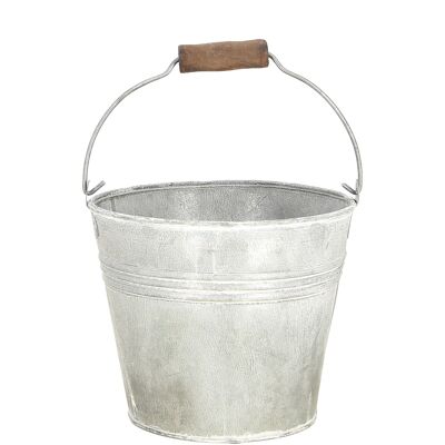 Cubo de metal Mito, D15cm, H12cm, zinc antiguo
