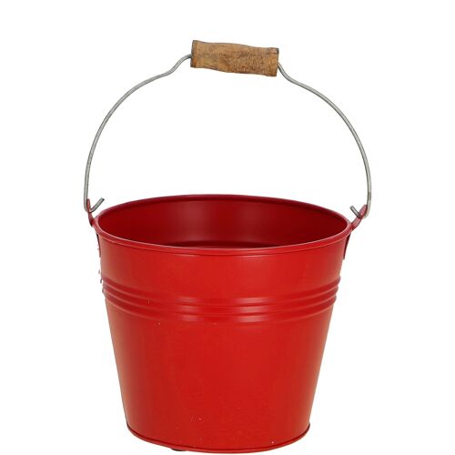 Metall Eimer Mito, D15cm, H12cm, rot