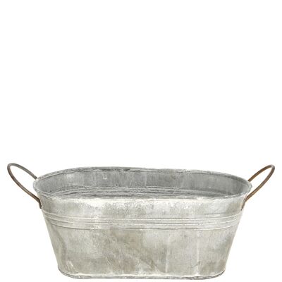 Metal bowl Mito oval, L27.5cm, W11cm, H11cm, zinc antique