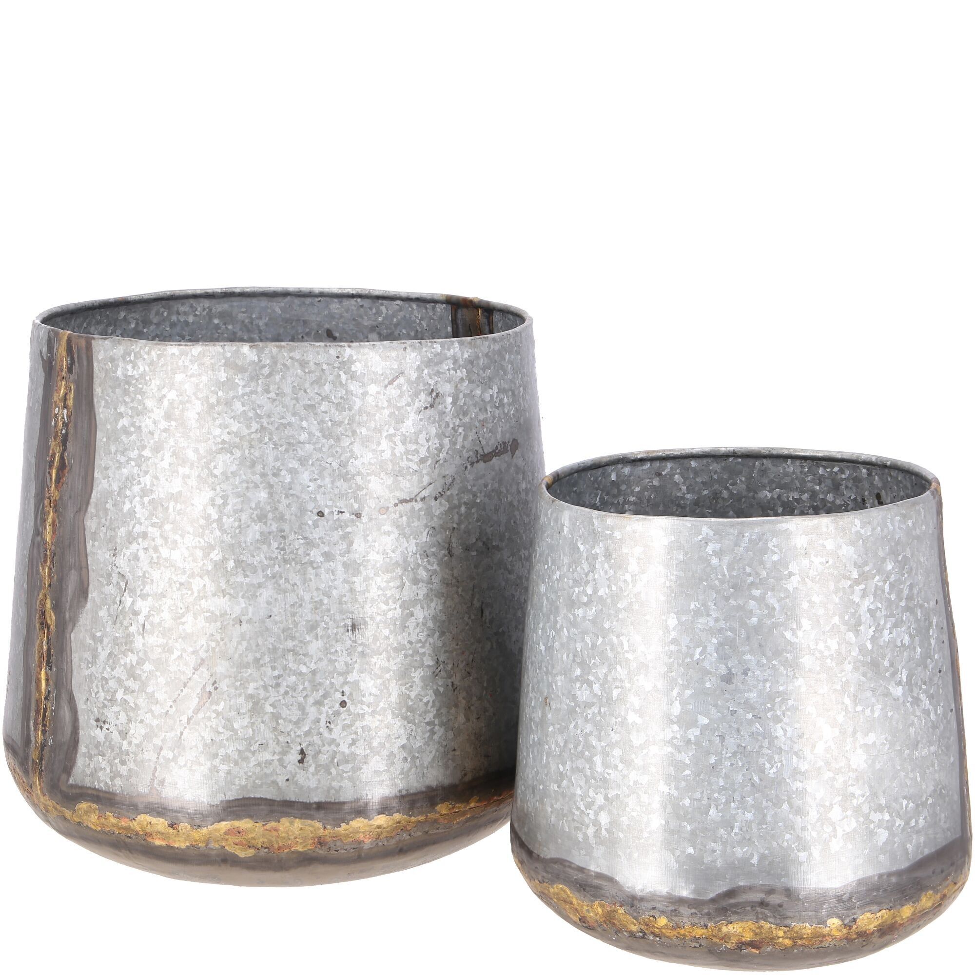 Metall Kübel Dione, 2er-Set, D31/22cm, zink