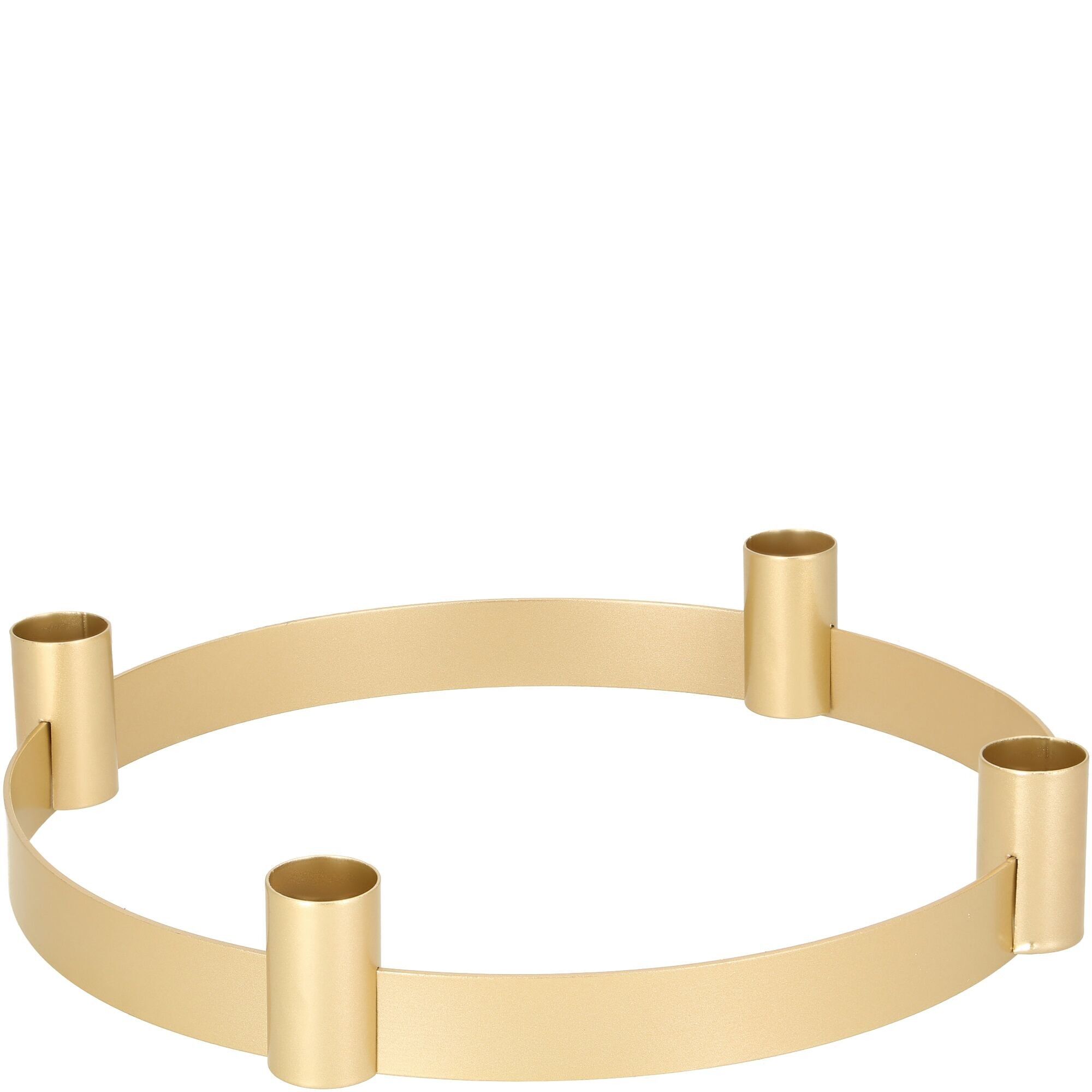 Ghirlanda in metallo basic, ugelli rimovibili, D25cm, H4,5cm, oro