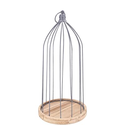 Cage métal Fidji, D17cm, H33,5cm, gris