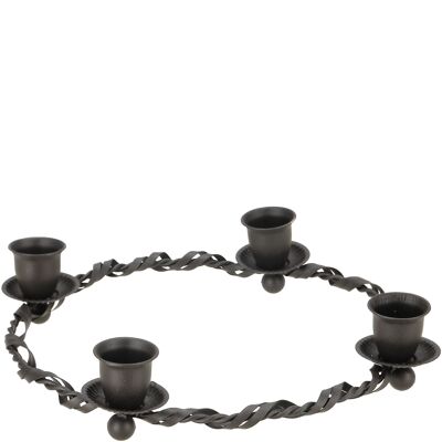 Corona de metal Kana, D20cm, H4,5cm, negro