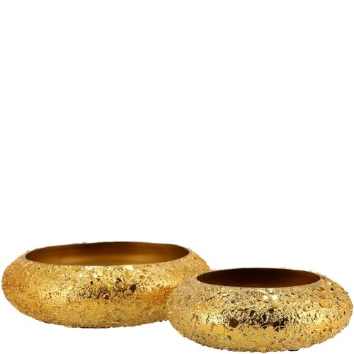 Metall Schale Universa, 2er-Set, D28/21cm, Öffnung: 21/13,5cm, gold