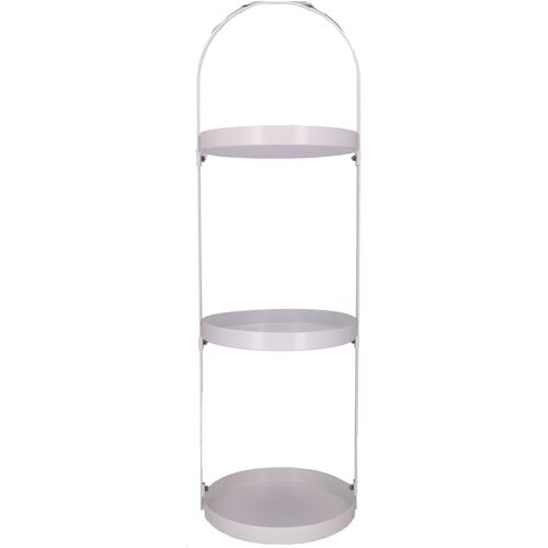 Metall Etagere Erik rund, 3 Ebenen, D23cm, H75cm, weiß