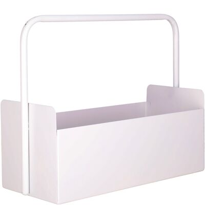 Metal box Erik, L32cm, W13cm, H25cm, white