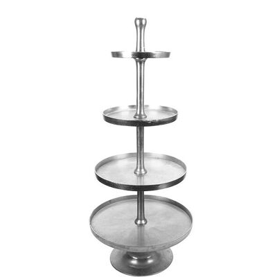 Soporte para tartas de metal Monza, 4 niveles, Al. 140 cm, plateado