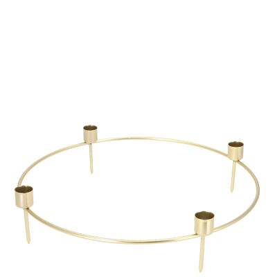 Base de corona puntiaguda con 4 boquillas, D25cm, dorado
