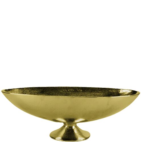 Metall Schiff Silvio auf Fuß, L46cm, B14cm, H15cm, gold