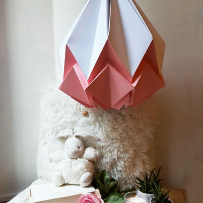 Zweifarbige Origami Pendelleuchte - L - Pink