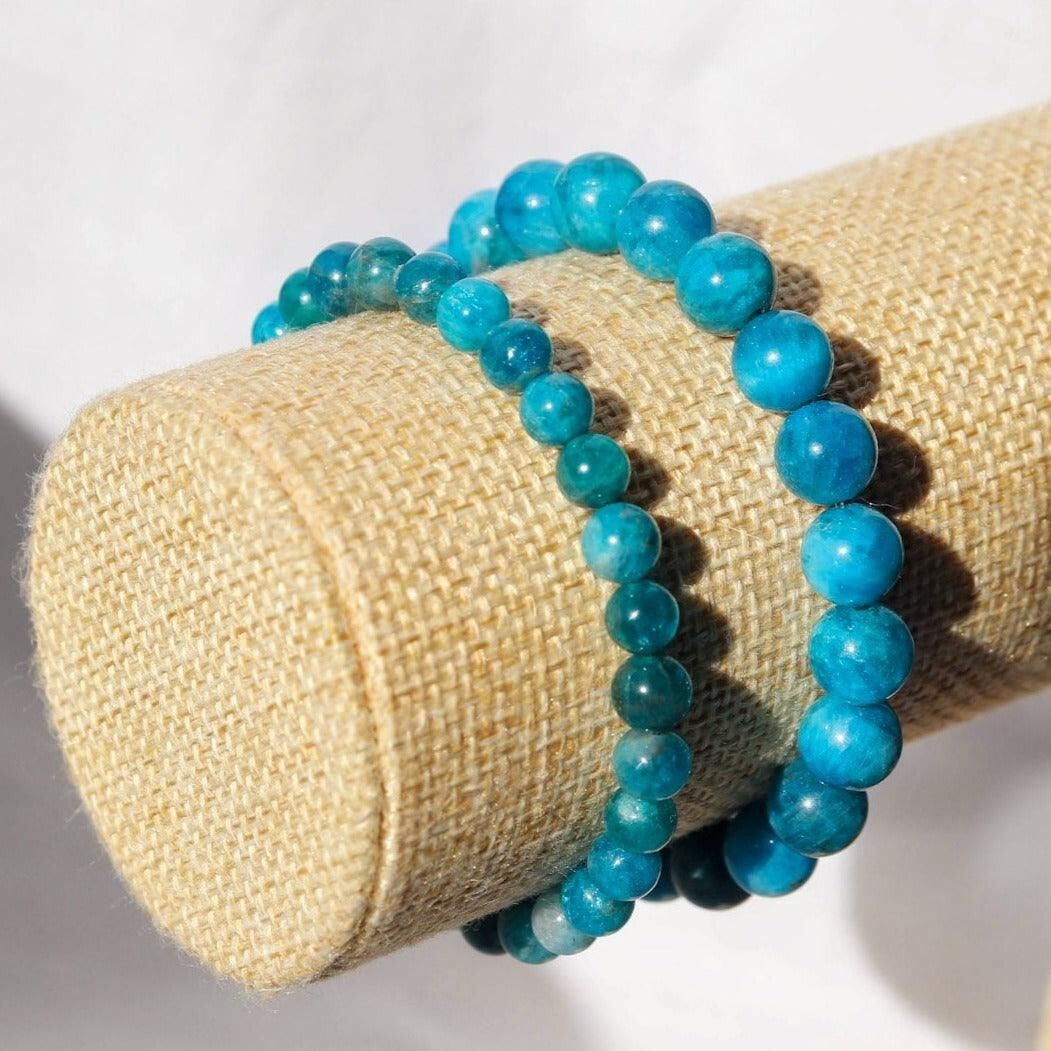 Bracciale in Apatite Blu ✦ Comunicazione, Timidezza e Benessere