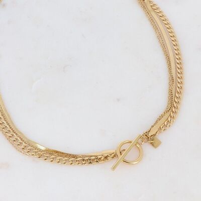 Collar de oro de 4 cadenas