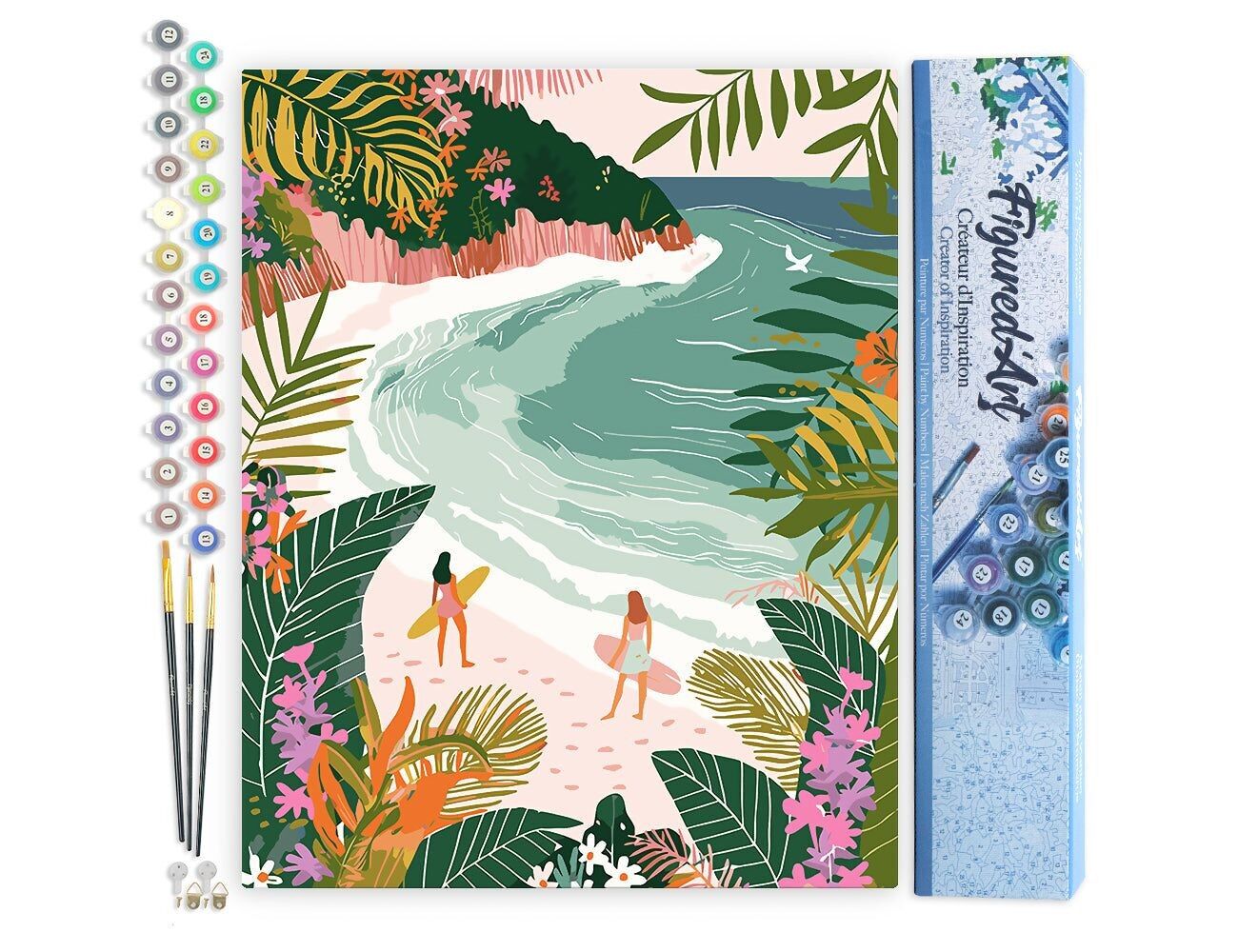 Paint by Number DIY Kit - Tropical Berry - Rolled Canvas