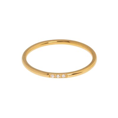 Evi - Anillo pequeño de acero inoxidable con 3 cristales