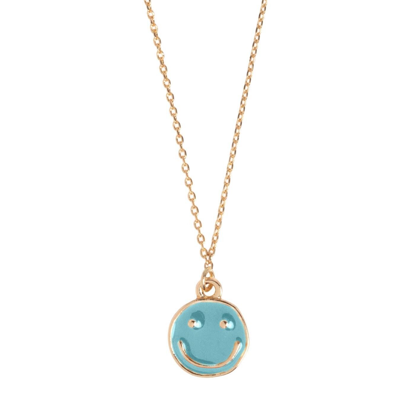 Doris - Collana smaltata con smiley blu