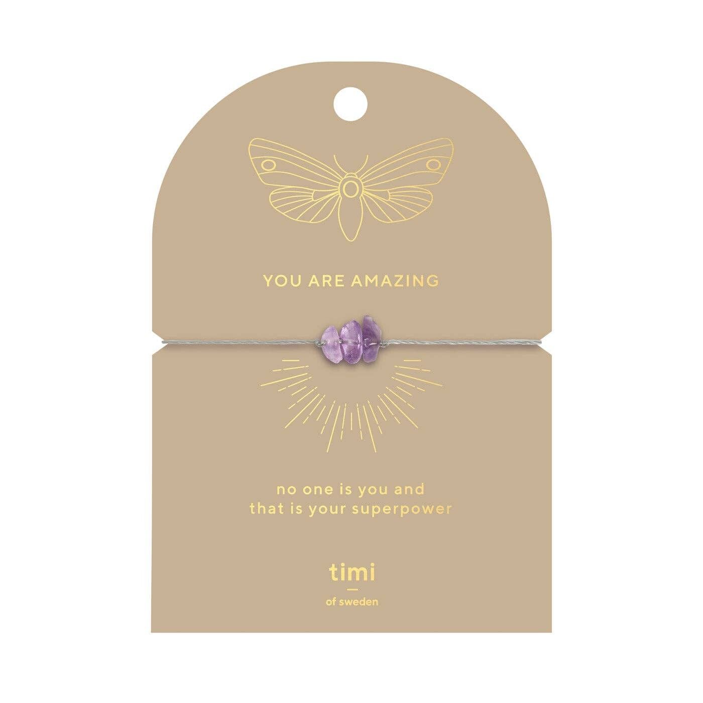 Bracciale con chip di ametista