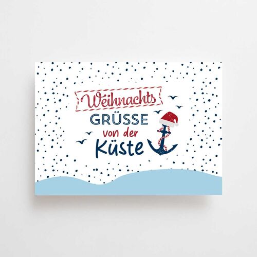 Postkarte - Weihnachtsgruß Küste