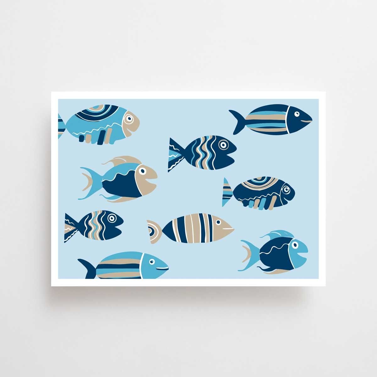 Maritime Postkarte - Fische