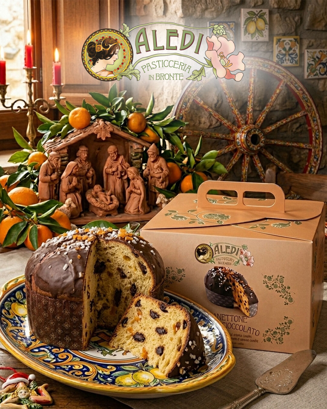 Panettone Arancia Rossa e Cioccolato Fondente Kg. 1