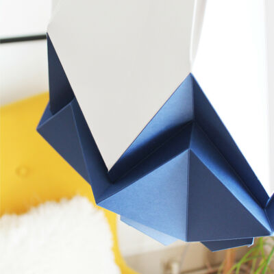 Zweifarbige Origami Pendelleuchte - L - Navy