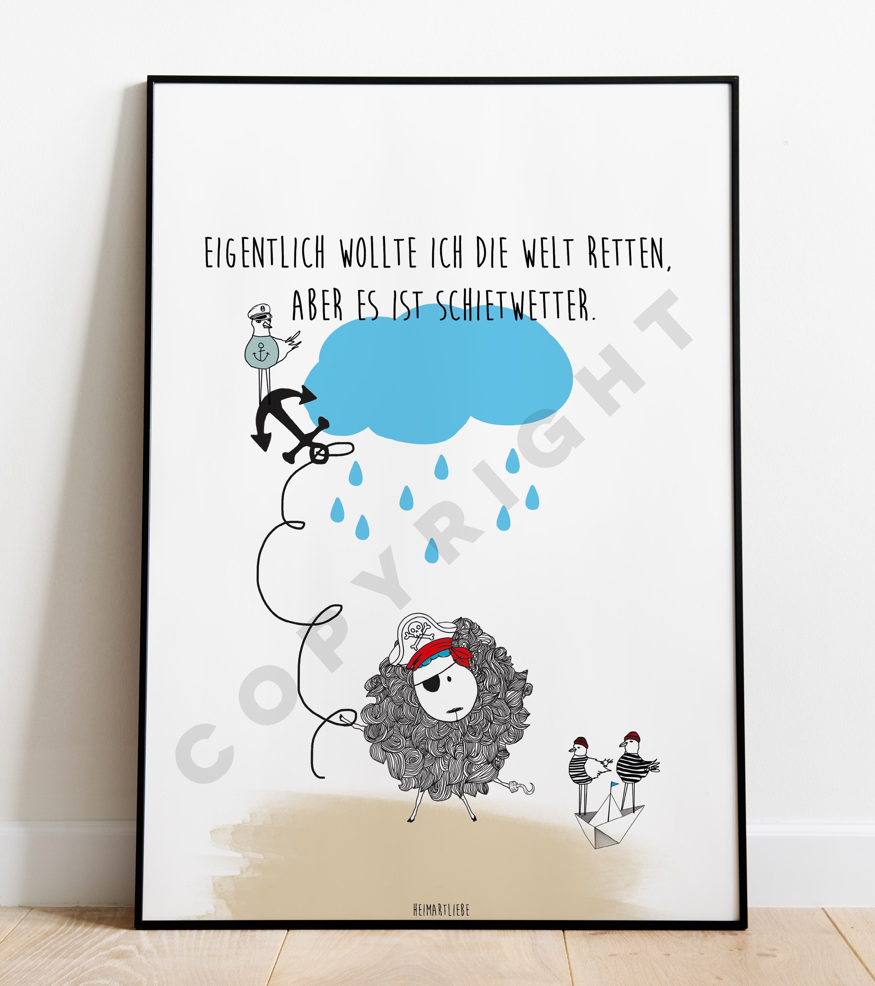 STAMPA - SALVA IL MONDO (Gabbiani)