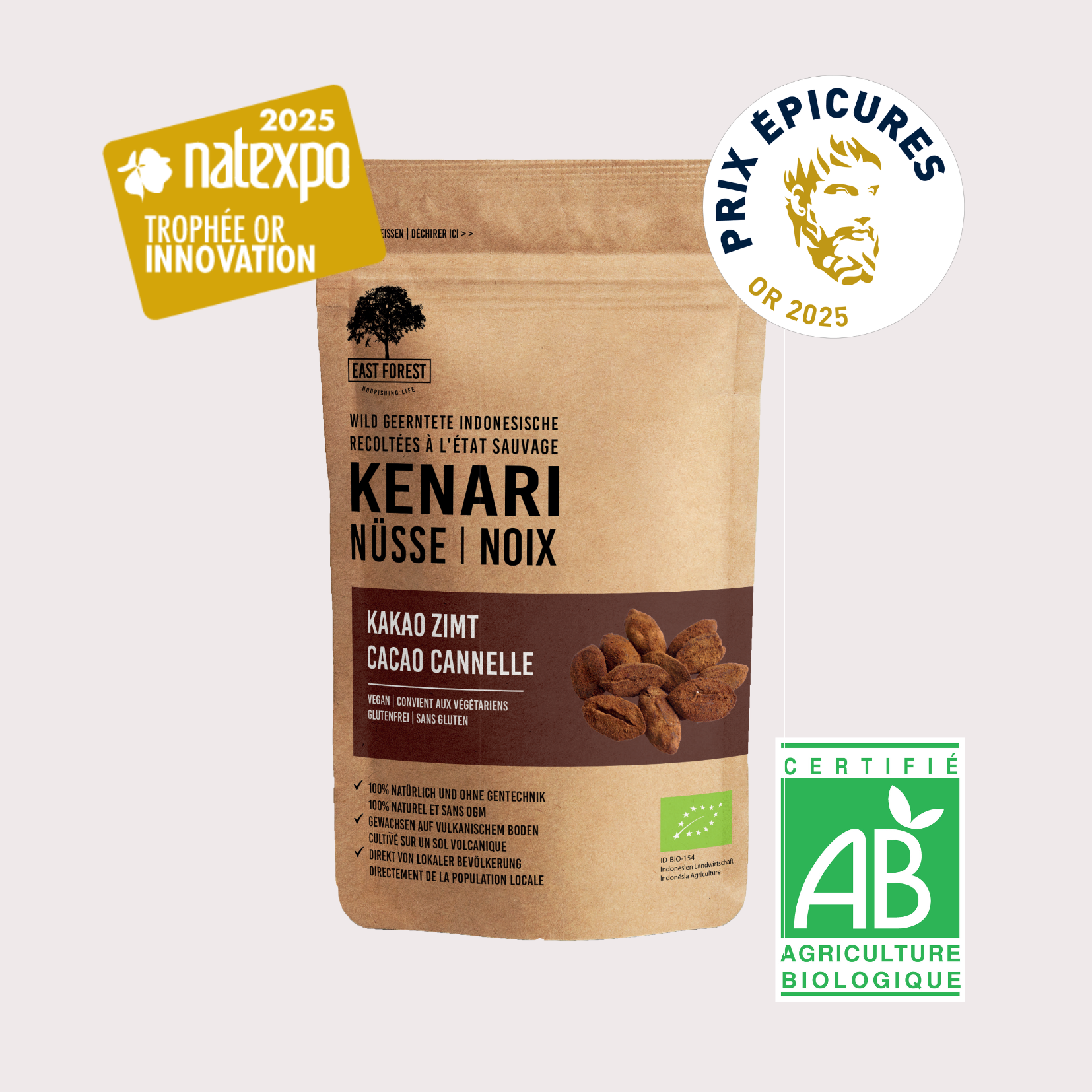 Noix de Kenari BIO - Cacao cannelle
