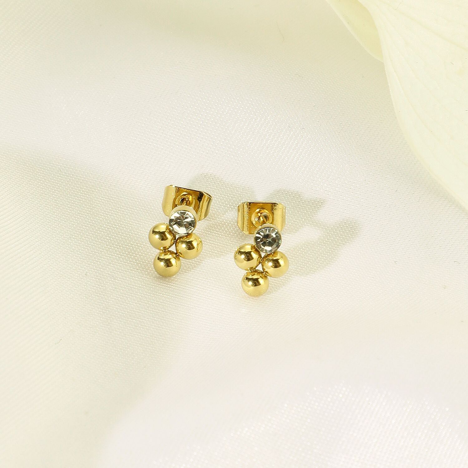 Orecchini a bottone in acciaio inossidabile - BO100263