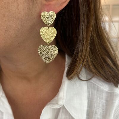 Trio of hearts - gold or silver