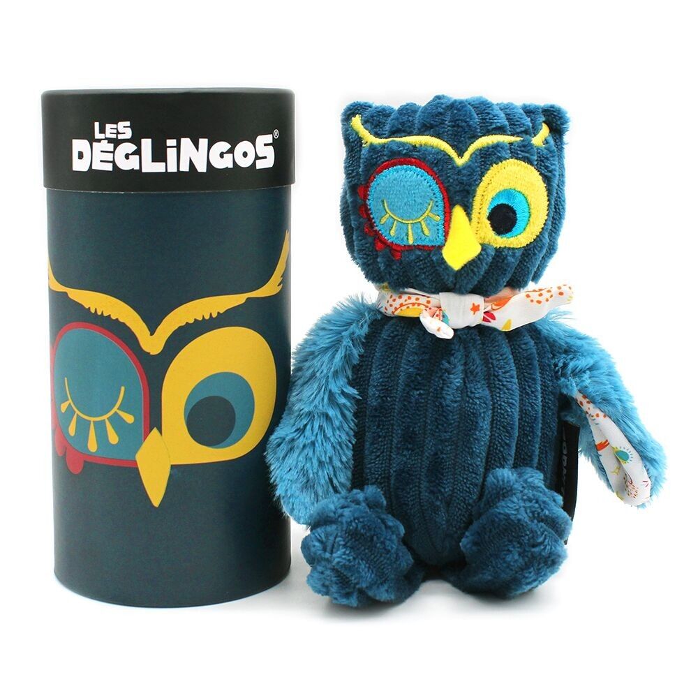 LES DEGLINGOS - Soft plush toy for babies and children - Money box gift - Little Simply Astros the owl