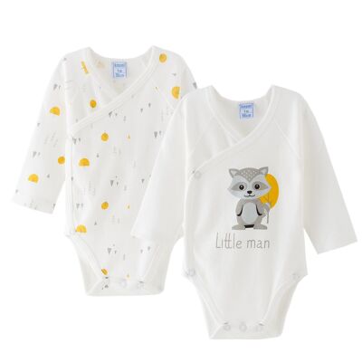 Body bebe manga larga cuello cruzado sin pies algodon pac 2