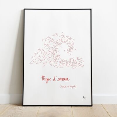 Affiche colorée "Vague d'amour"