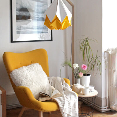 Two-tone origami pendant lamp - L - Buttercup