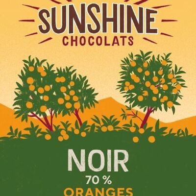 Tablette de Chocolat Noir oranges confites 70%