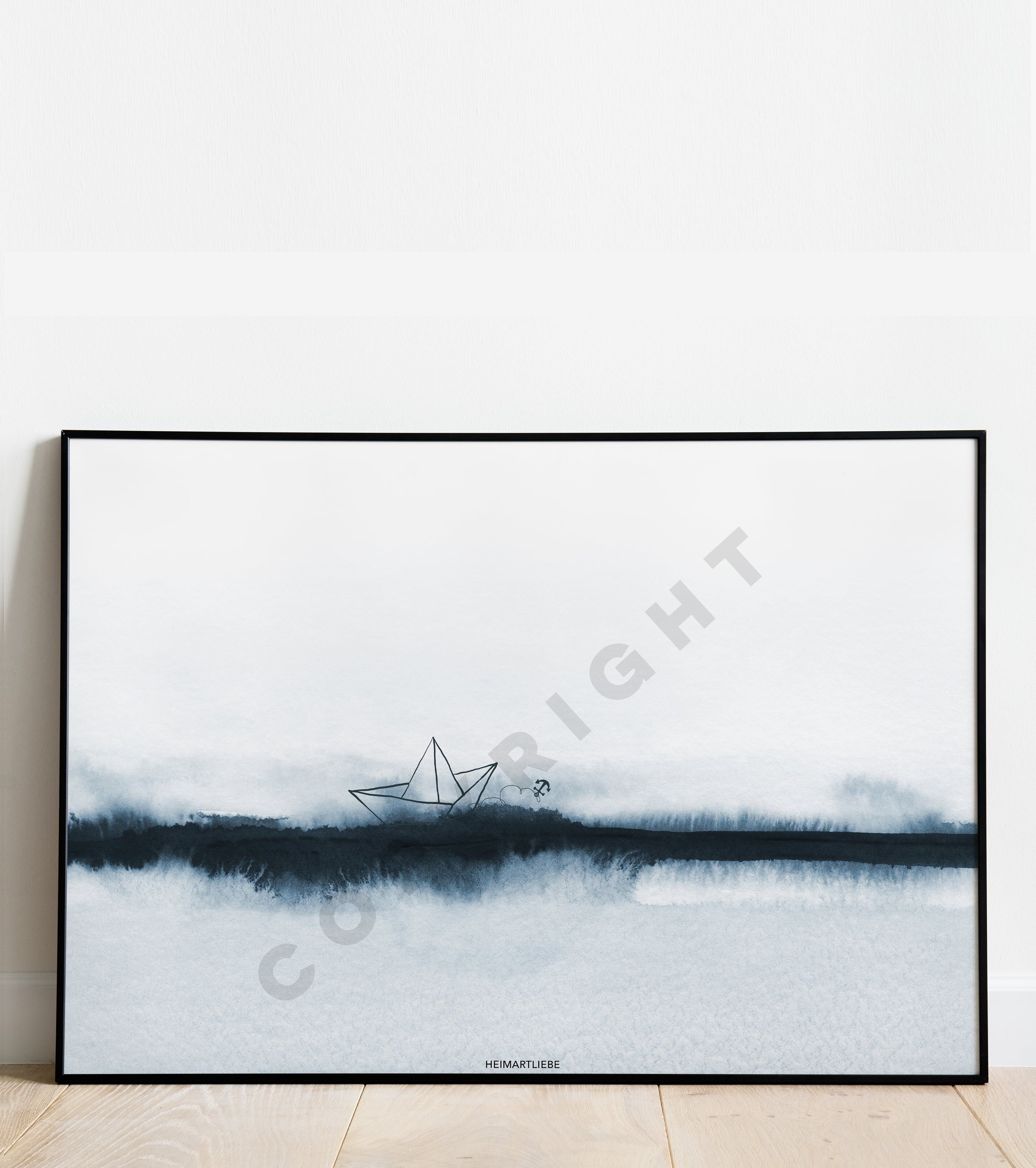 STAMPA - FORMATO PAESAGGIO BARCA AMORE MARE