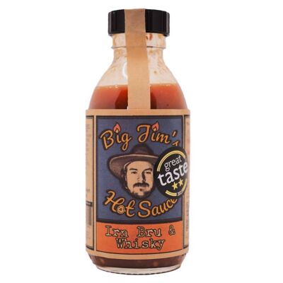 Irn Bru & Whisky | 150 ml | Salsa piccante Big Jim's | Salsa piccante invecchiata in botte Scotch Bonnet