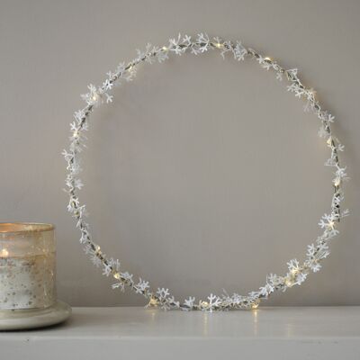 Couronne lumineuse flocon de neige - Décoration de Noël (25 cm)