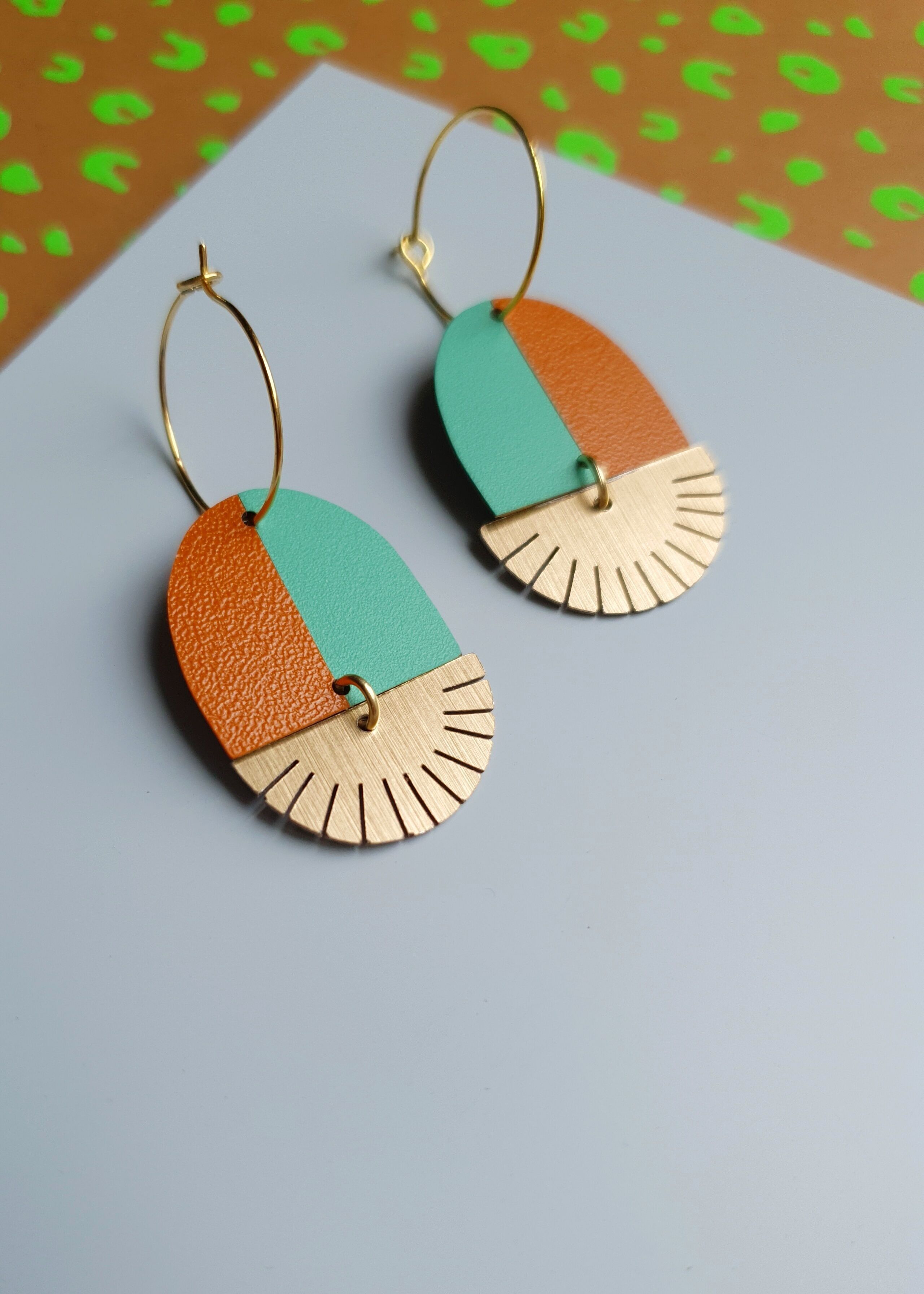 *PATTI* orecchini etnici leggeri e colorati in formica - fatti a mano in Francia