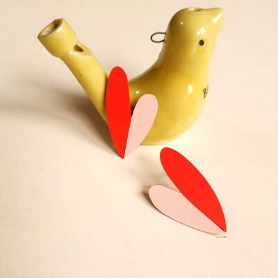 *AMOR* Pendientes de corazón de colores en acero inoxidable y fórmica - hechos a mano en Francia