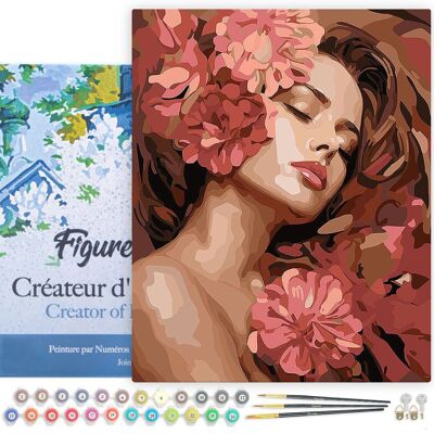 Kit fai da te per dipingere con i numeri - La bella addormentata con camelie - Tela tesa