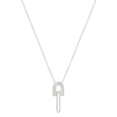 Collar de cadena de plata esterlina con arcoíris