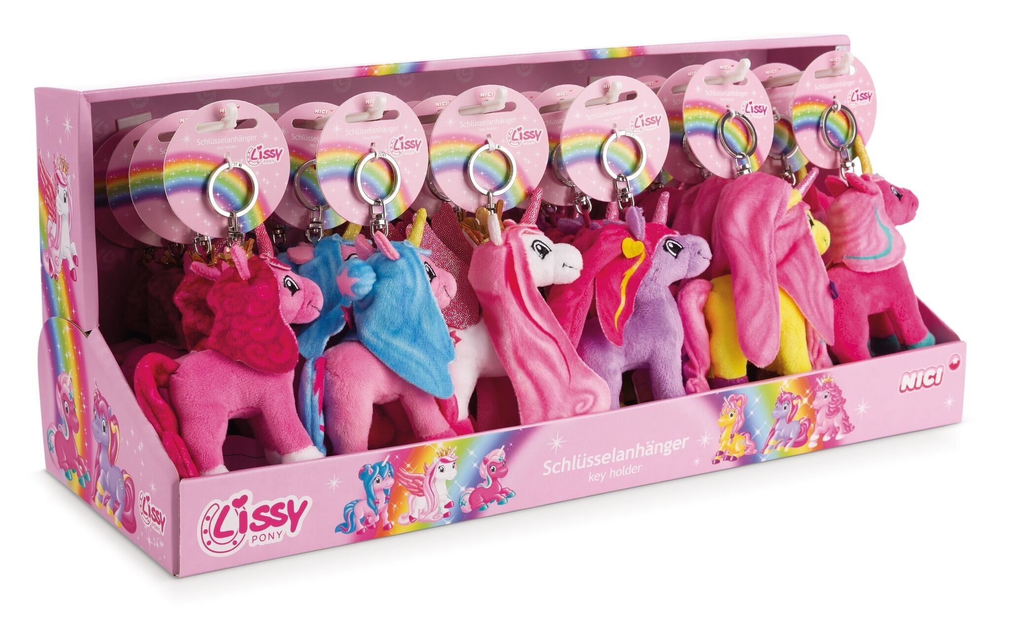 Assortimento di portachiavi Lissy PONY 6 disegna 24 pezzi in espositore