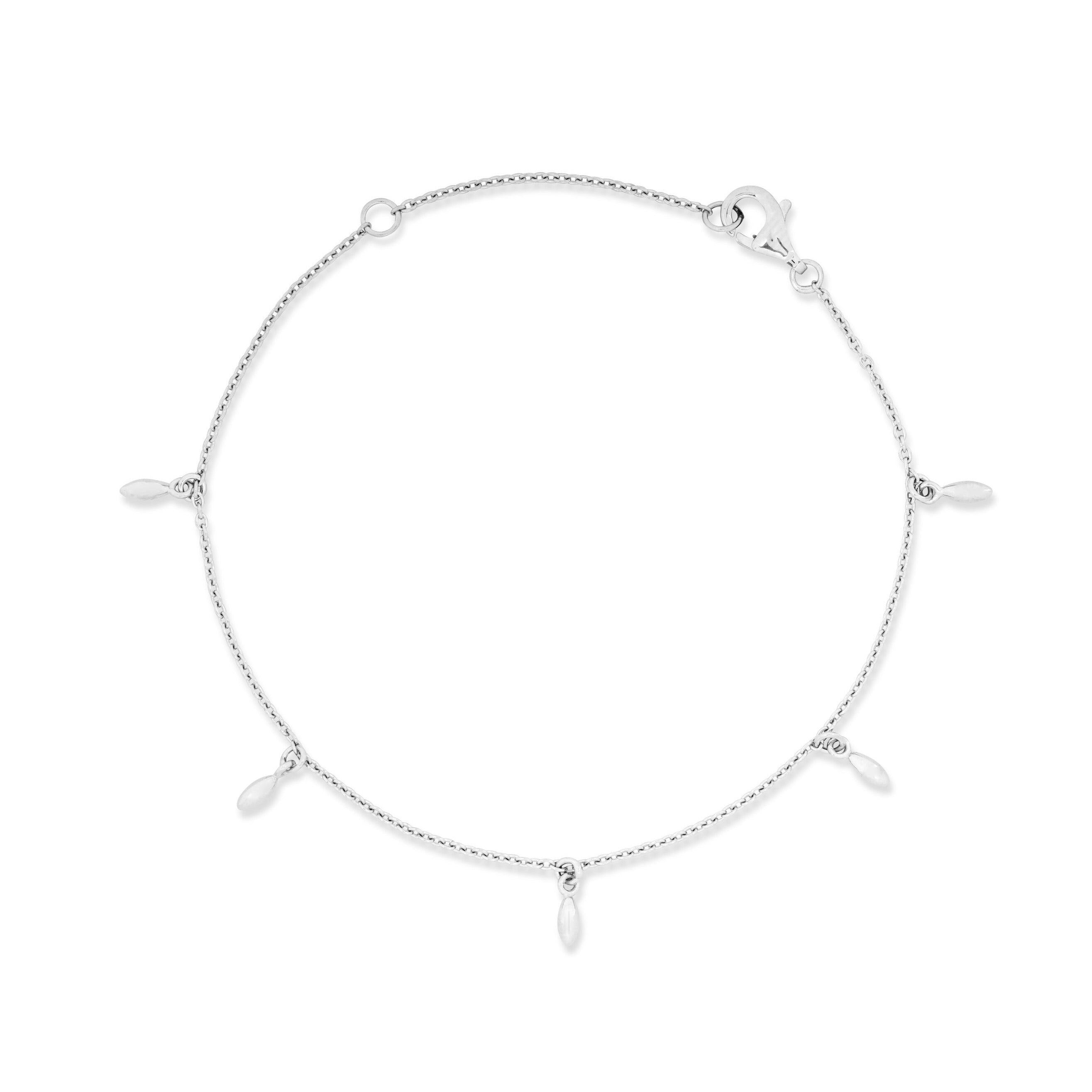 Braccialetto con ciondolo in argento a forma di chicchi di riso