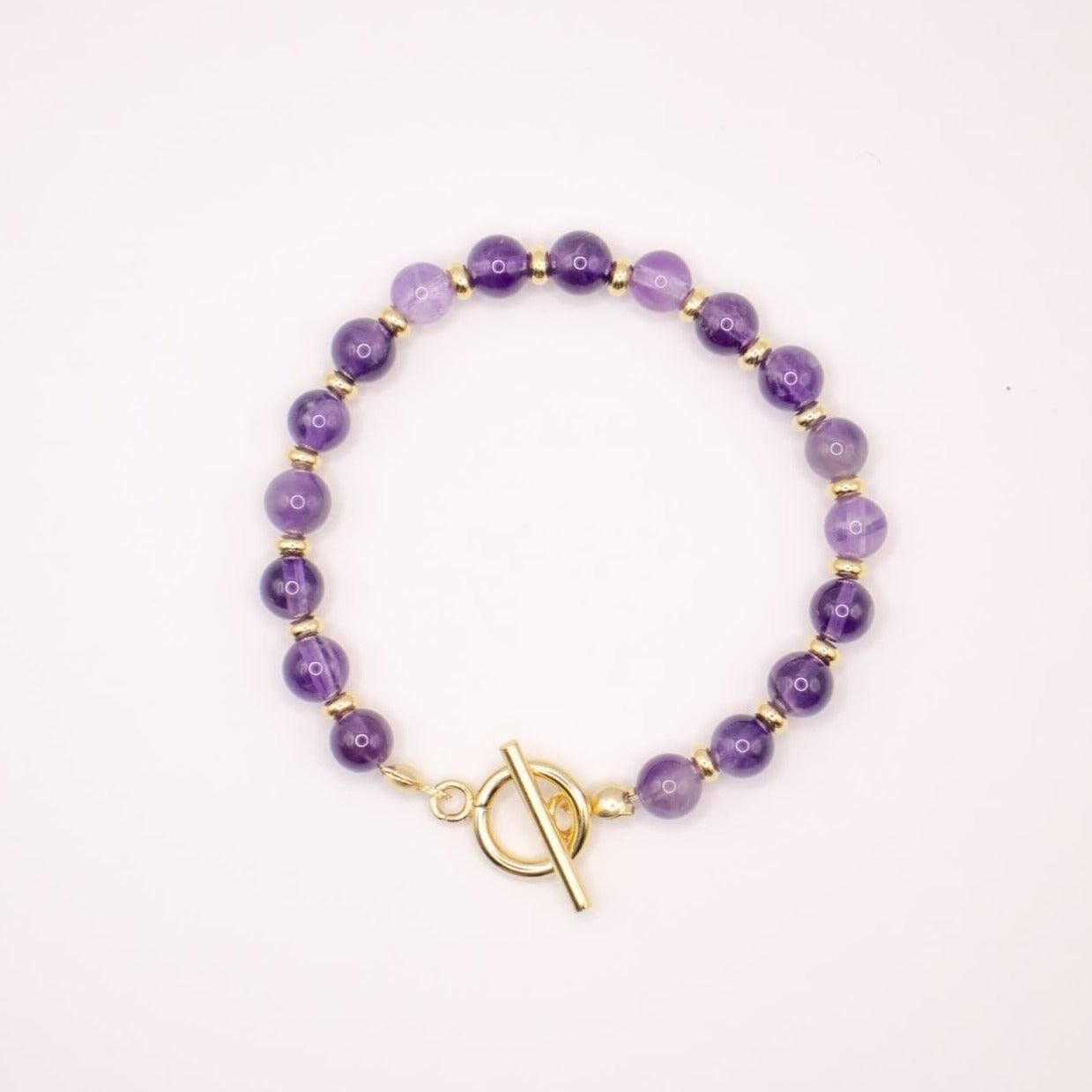 CIRCÉ | Bracelet in Amethyst and stainless steel plated with 18 carat gold