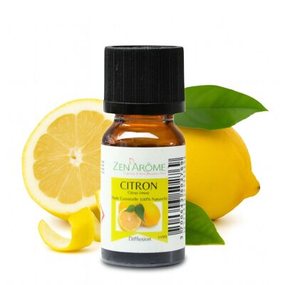 Olio Essenziale di Limone - 100% Naturale - Uso in Aromaterapia - Flacone da 10 ml Confezionato in Francia