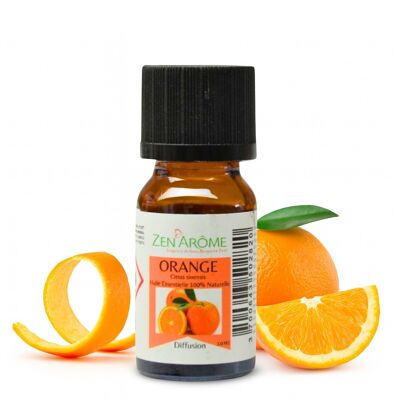 Aceite esencial de naranja dulce - 100% natural - Uso en aromaterapia - Botella de 10 ml Envasado en Francia