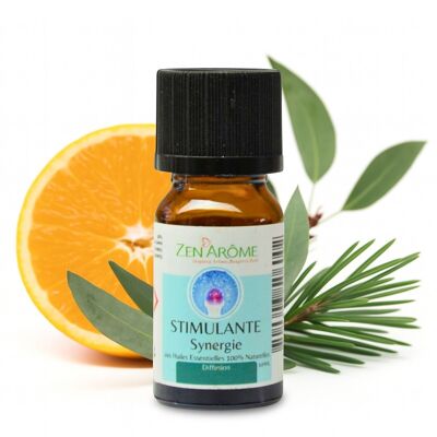 Olio Essenziale Sinergia Stimolante - Miscela di oli essenziali da diffondere - Flacone da 10 ml Prodotto in Francia