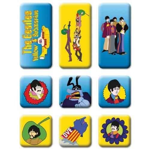 The Beatles Magnets - Epoxy Sets - Yellow Submarine 9 Piece Set