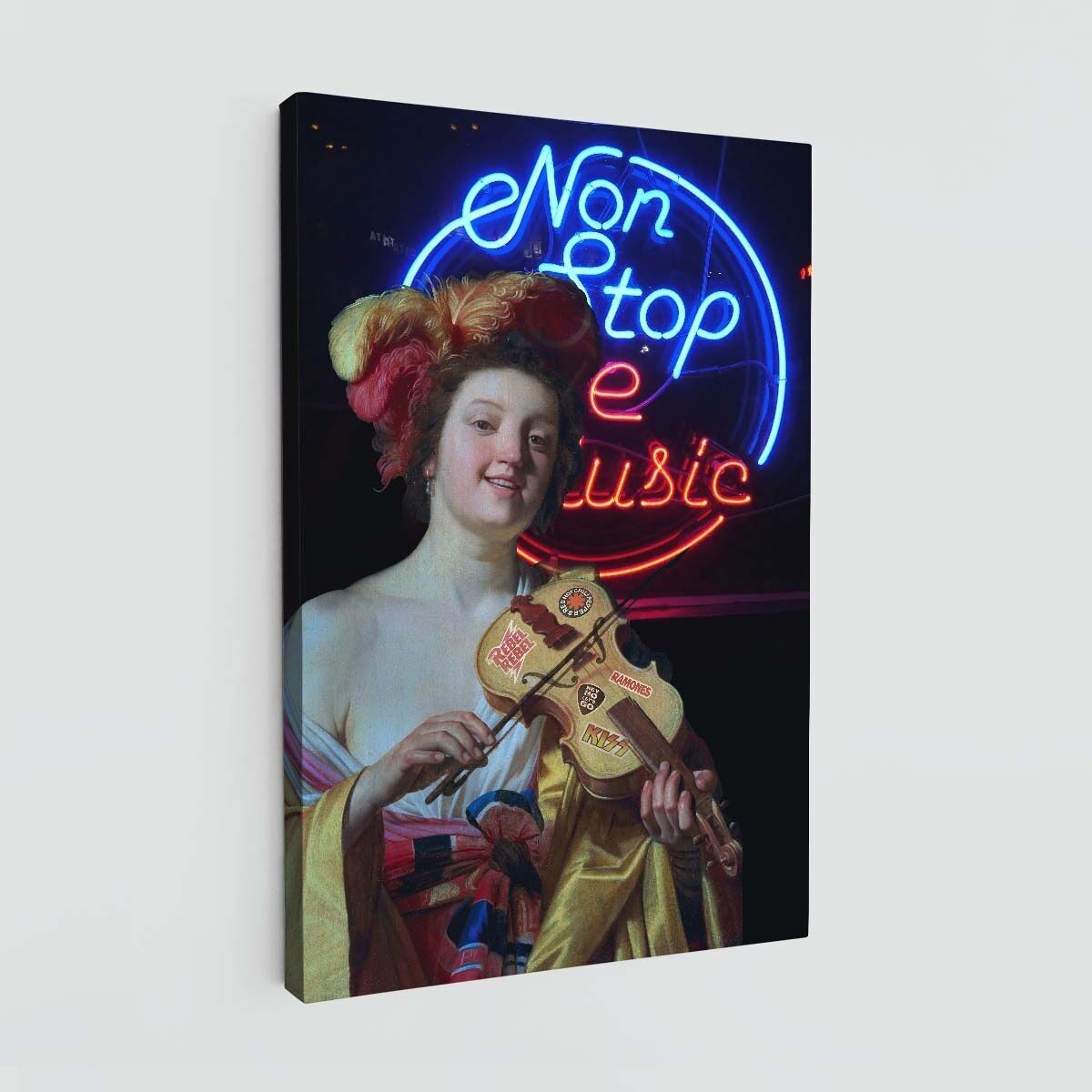 Leinwand „Non Stop The Music“.