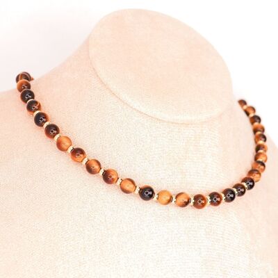 CIRCE | Collar Ojo de Tigre y baño de Oro de 18 y 24 kilates