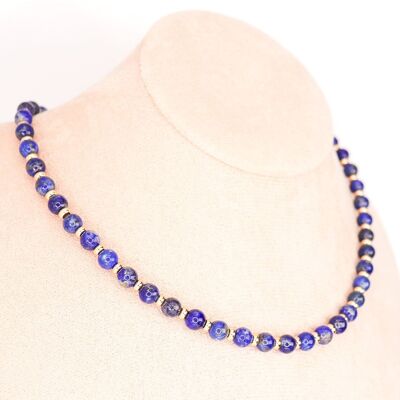 CIRCÉ | Collier en Lapis lazuli et plaqué Or 18 et 24 carats
